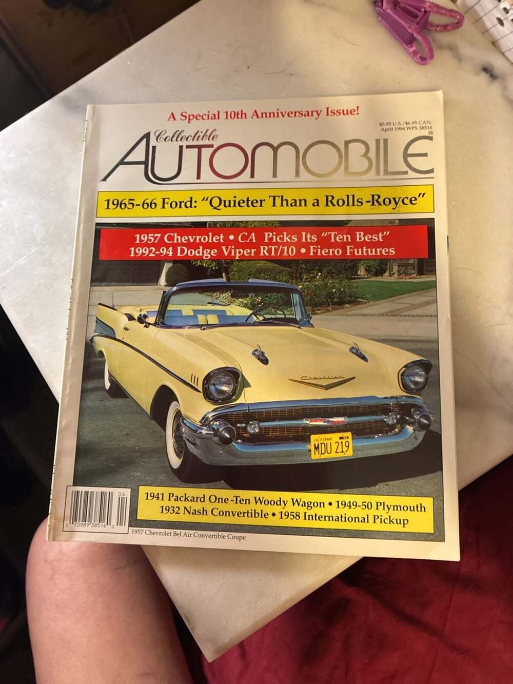 Collectible Automobile Magazine April 1994 Special 10th Anniversary Issue 1957 C